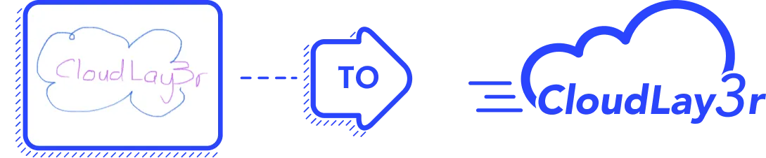 Cloud Layer — logo sketch and final logo